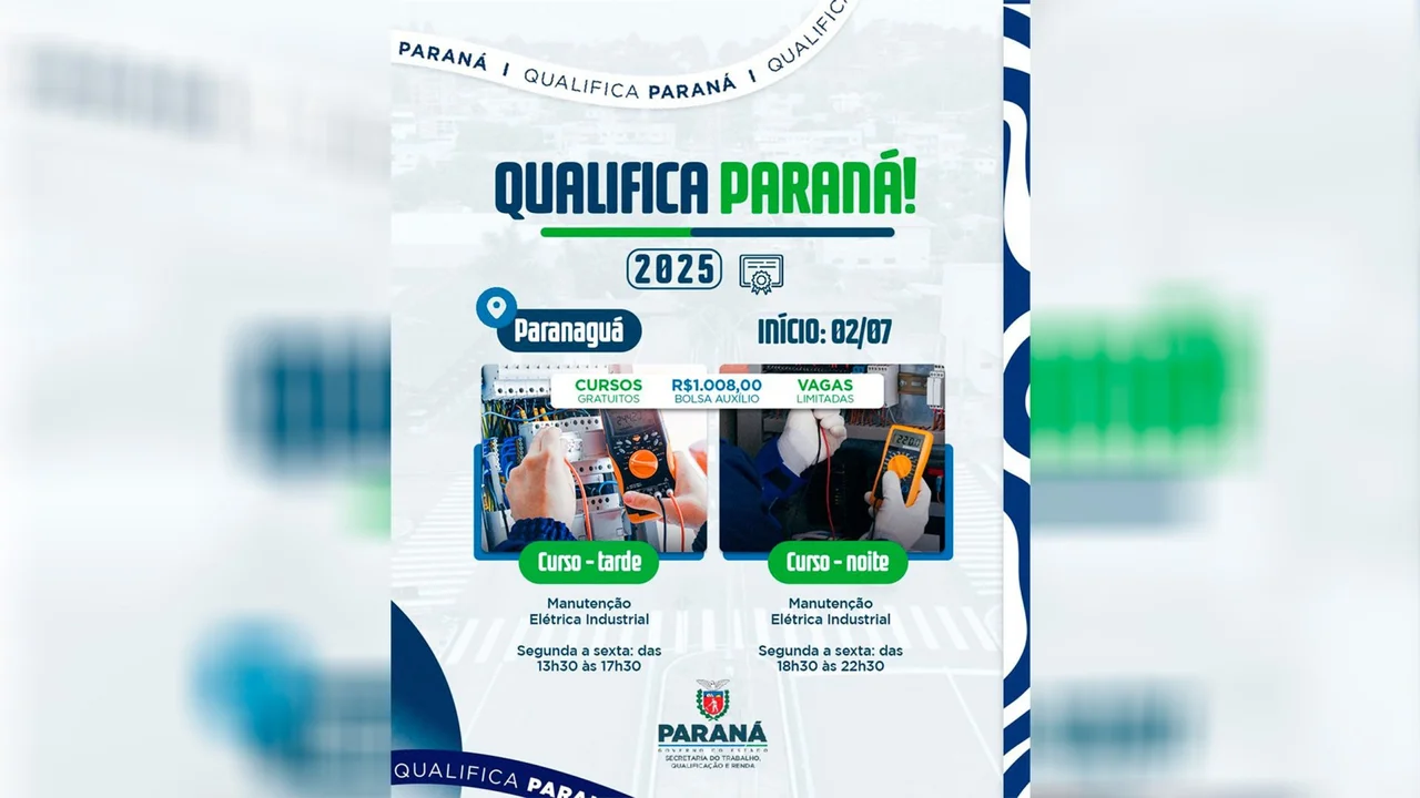 Qualifica Paraná oferece cursos gratuitos com bolsa auxílio de até R$ 1.008 em Paranaguá