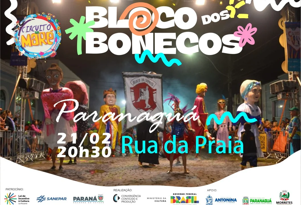 Circuito da Maré promove pré-carnaval no dia 21 em Paranaguá