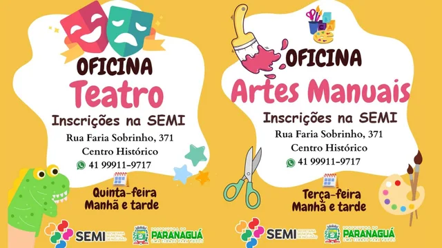 Inscrições abertas para oficinas de Artes Manuais e Teatro para crianças atípicas