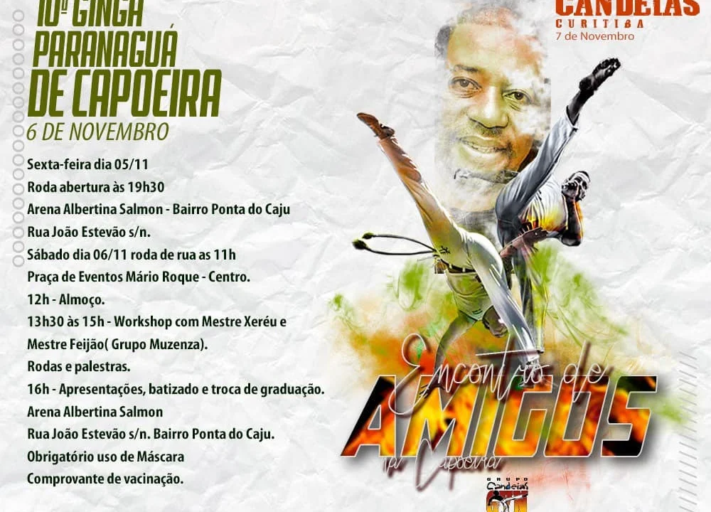 10ª Ginga Paranaguá de Capoeira vai movimentar a Arena Albertina Salmon