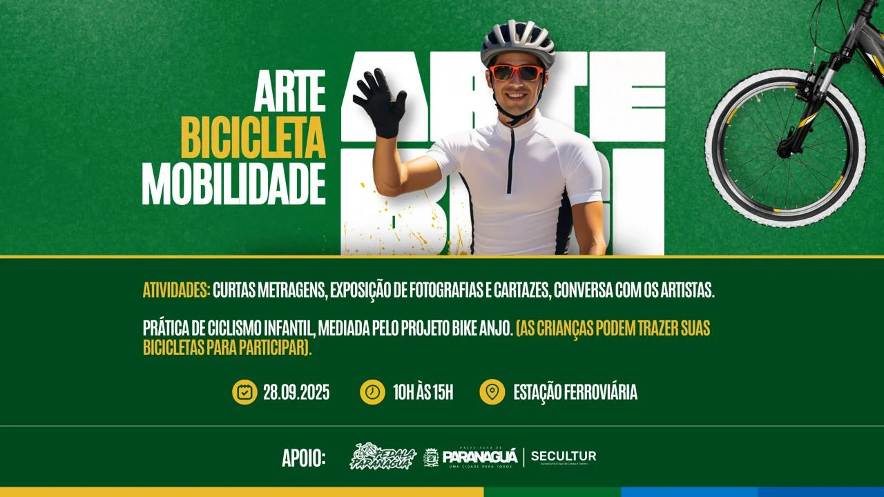 Festival ArteBiciMob 2025 será realizado neste domingo na Estação Ferroviária de Paranaguá